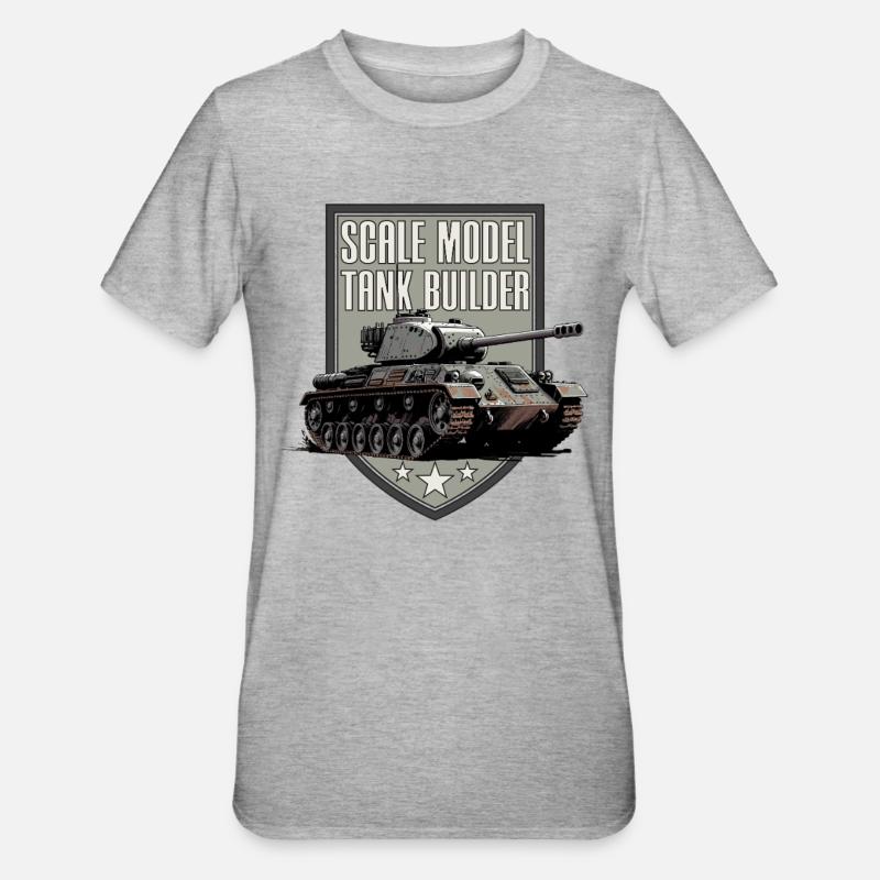 Scale Model Tank Builder - Unisex Polycotton T-Shirt - heather grey