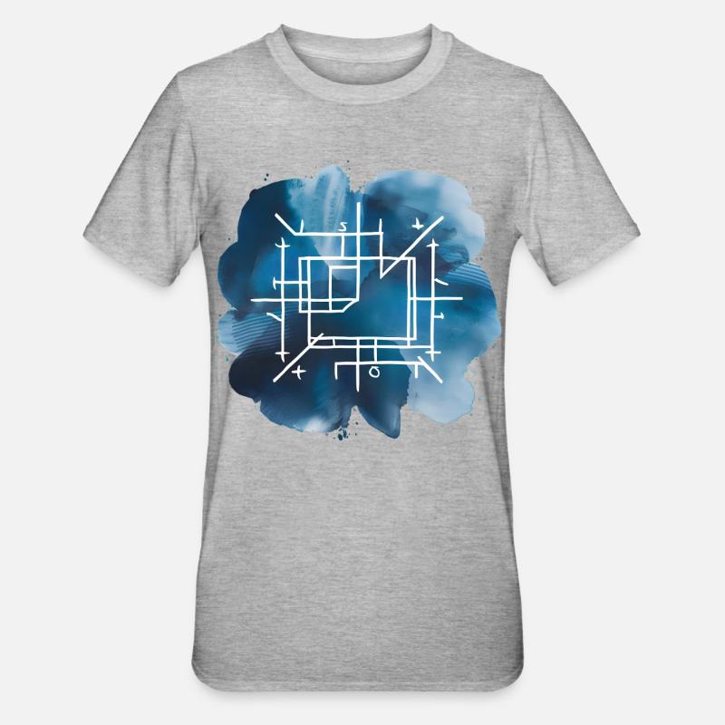 Architecture Plan Blueprint Print - Unisex Polycotton T-Shirt - heather grey