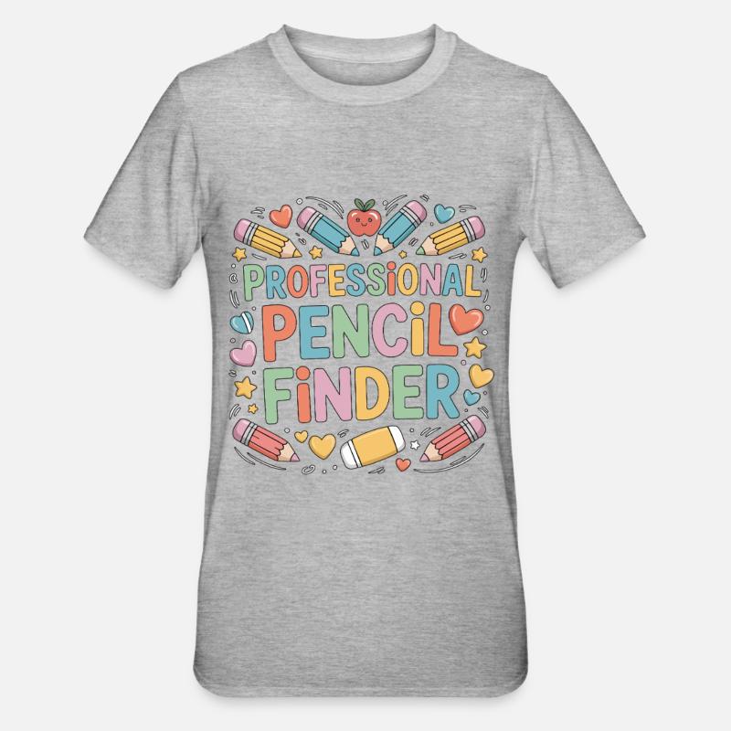Elementary Teacher Professional Pencil Educator - Unisex Polycotton T-Shirt - heather grey