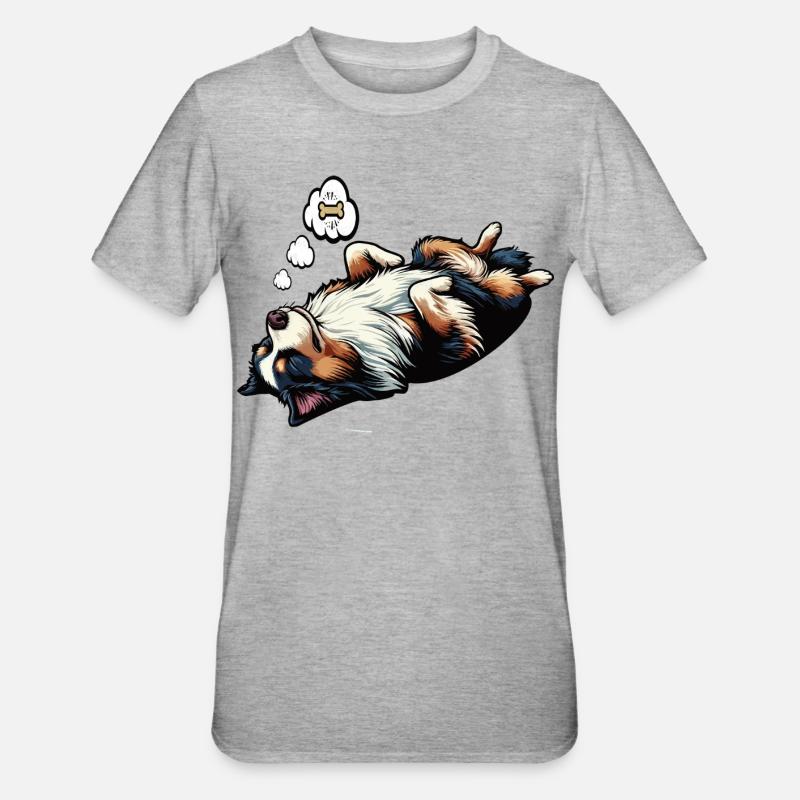 Australian Shepherd Aussie Aussiebesitzer Aussies - Unisex Polycotton T-Shirt - Grau meliert