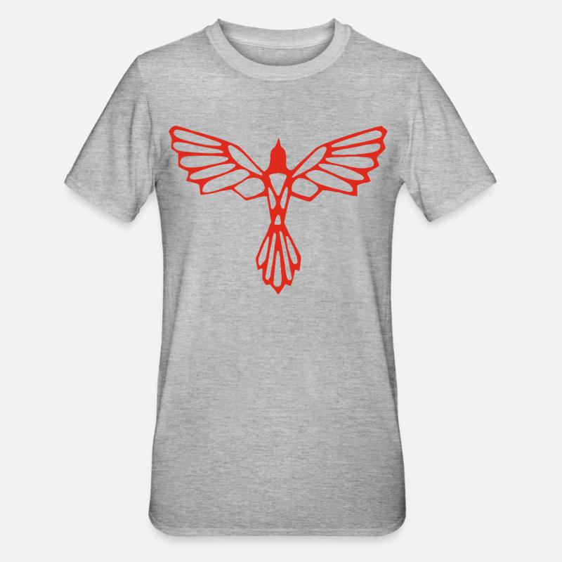 L'envol de l'oiseau rouge - Maglietta unisex, mix cotone e poliestere - grigio melange