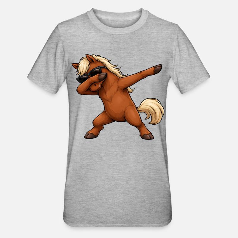 Cheval de dabing - T-shirt polycoton Unisexe - gris chiné