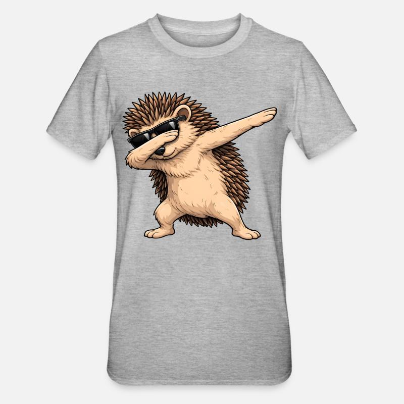 Riccio che si dab - Maglietta unisex, mix cotone e poliestere - grigio melange