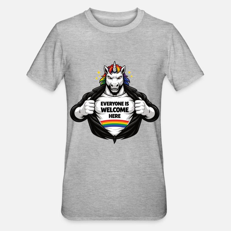 Diversity & Respect Rainbow Statement Design - Unisex Polycotton T-Shirt - heather grey