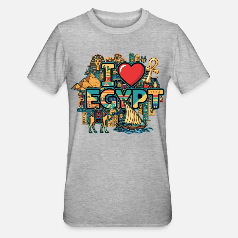 J’adore les vacances en Égypte - T-shirt polycoton Unisexe - gris chiné