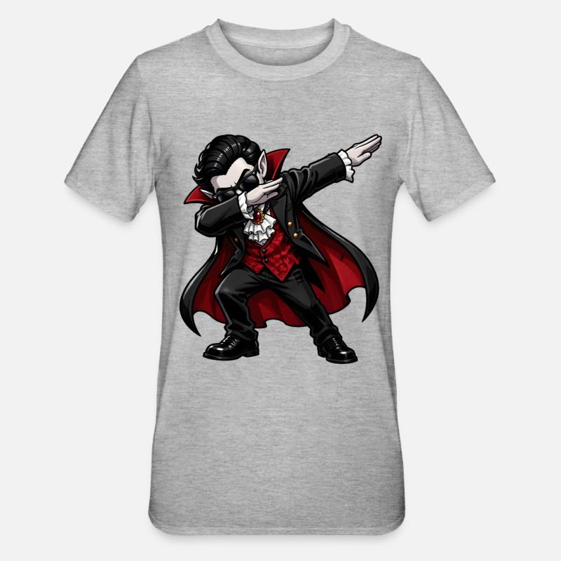 Dabbing Vampire - Unisex Polycotton T-Shirt - heather grey