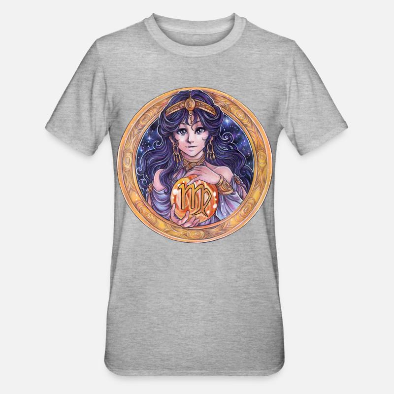 Don du signe du zodiaque Vierge - T-shirt polycoton Unisexe - gris chiné