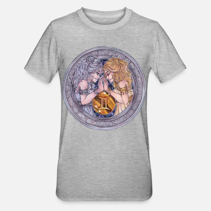 Segno zodiacale Dono dei Gemelli Gemelli - Maglietta unisex, mix cotone e poliestere - grigio melange