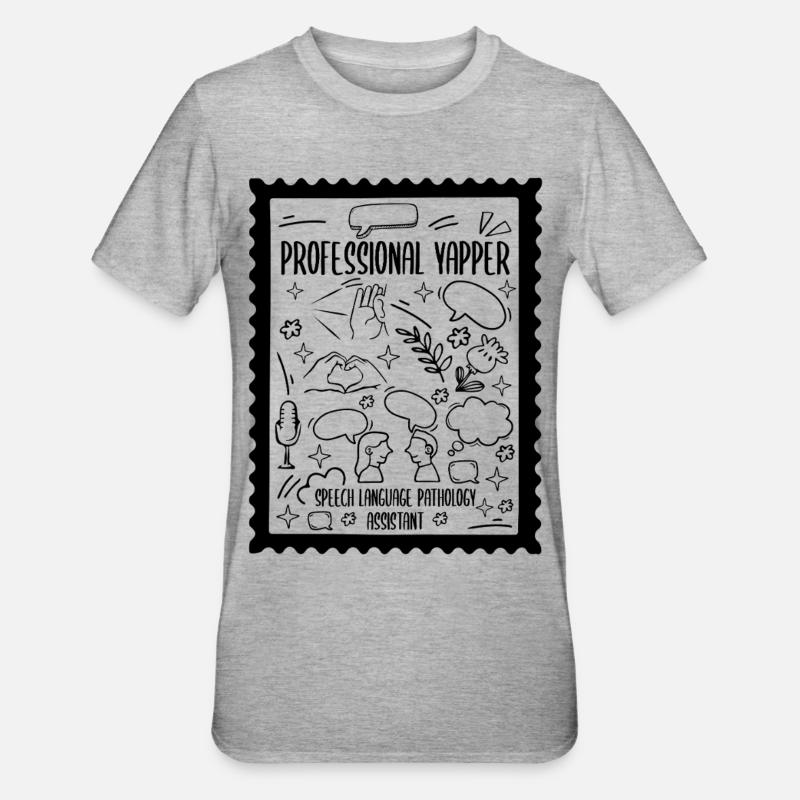 SLP Professioneller Yapper Pathologieassistent - Unisex Polycotton T-Shirt - Grau meliert
