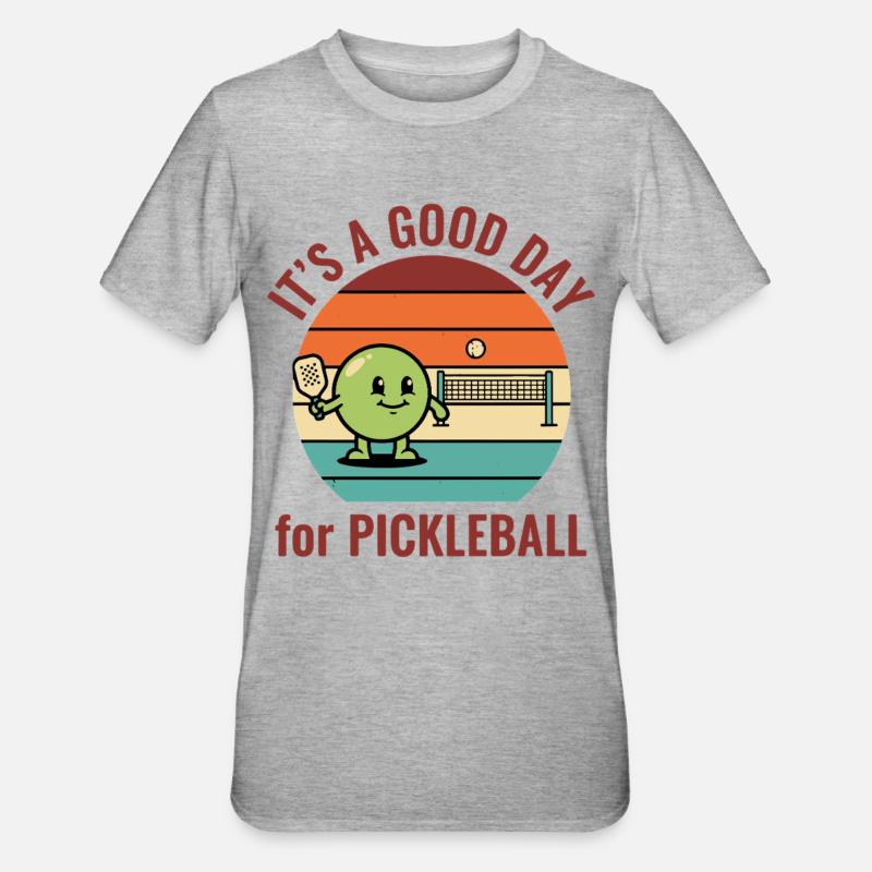 Il pickleball è una buona giornata per il pickleball divertente - Maglietta unisex, mix cotone e poliestere - grigio melange