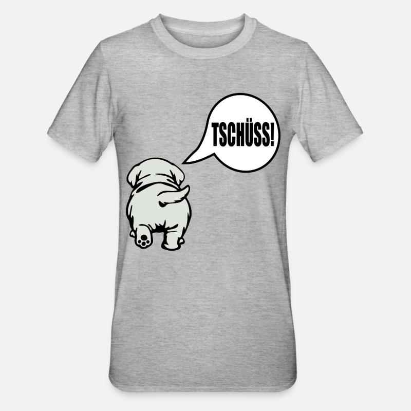Hunde Abschied Tschüss - Unisex Polycotton T-Shirt - Grau meliert