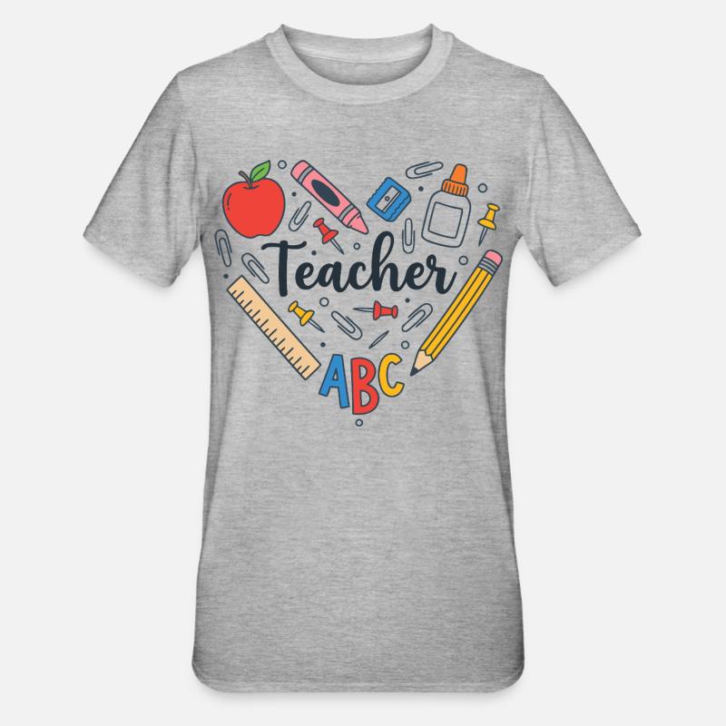 Professeure - Professeur - T-shirt polycoton Unisexe - gris chiné
