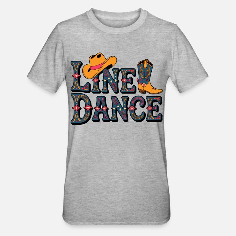 Pattern western de danse en ligne - T-shirt polycoton Unisexe - gris chiné