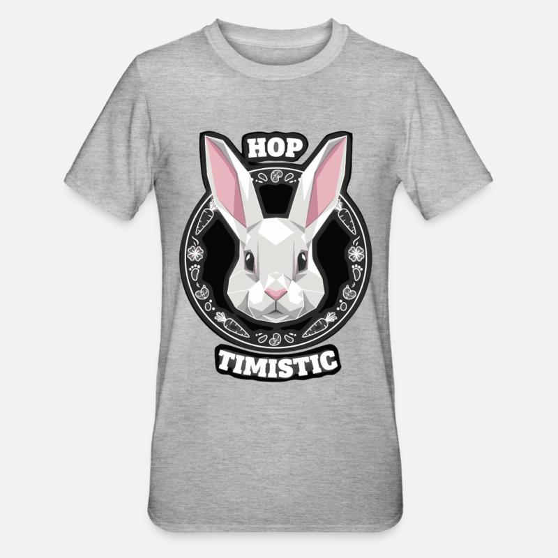 Bunny Hoptimistic Easter Rabbit - Unisex Polycotton T-Shirt - heather grey