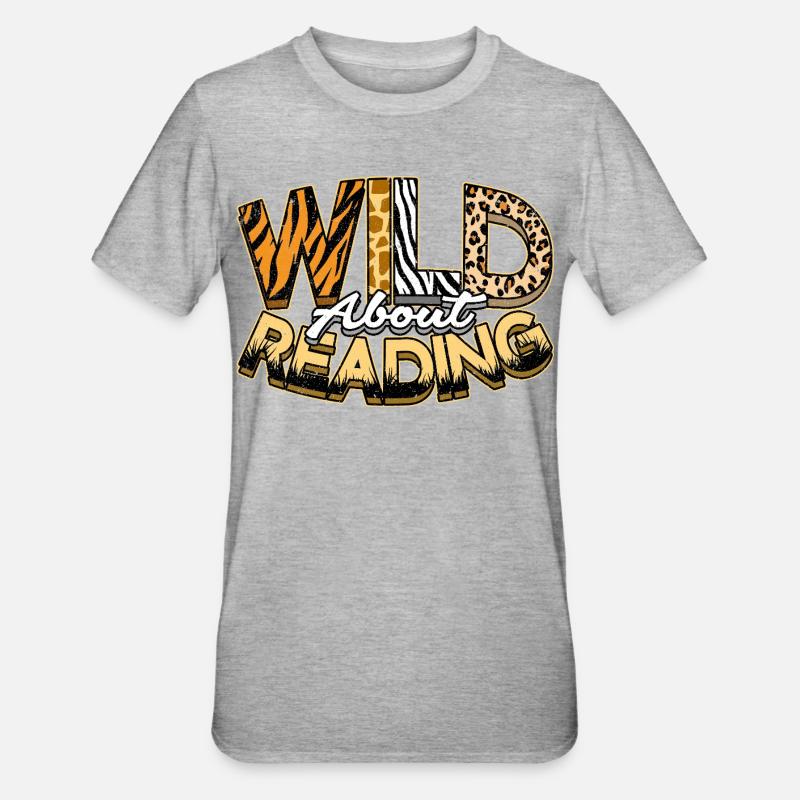 Passionné de lecture de livres - T-shirt polycoton Unisexe - gris chiné