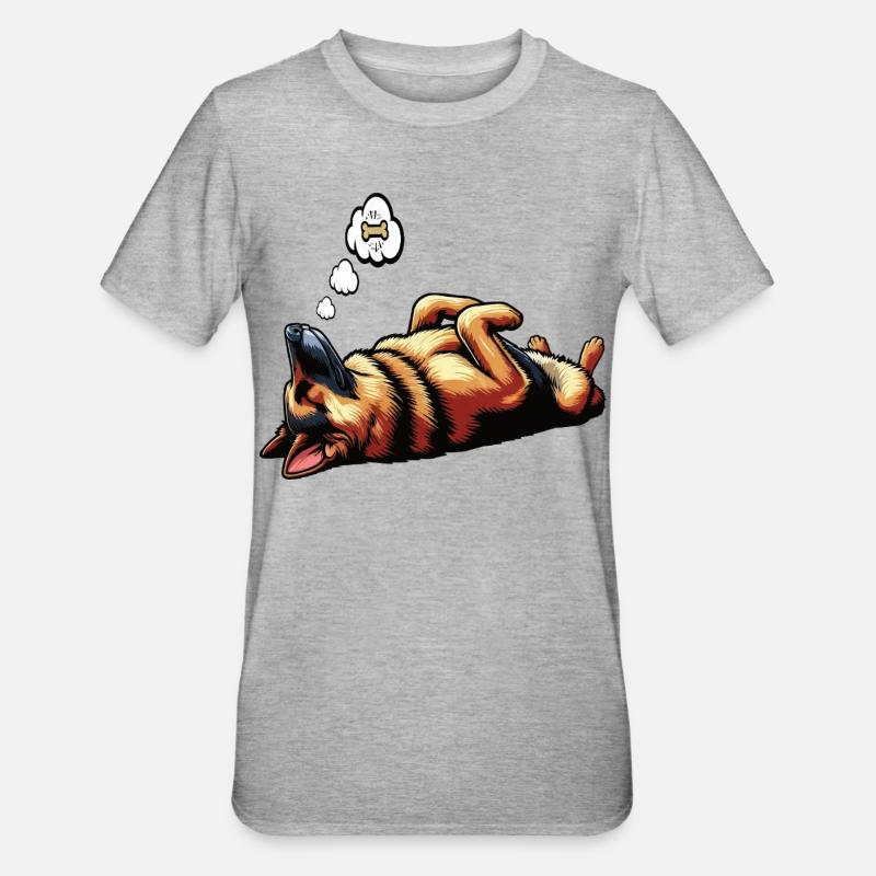Deutscher Schäferhund Schäferhunde Schäferhunde - Unisex Polycotton T-Shirt - Grau meliert