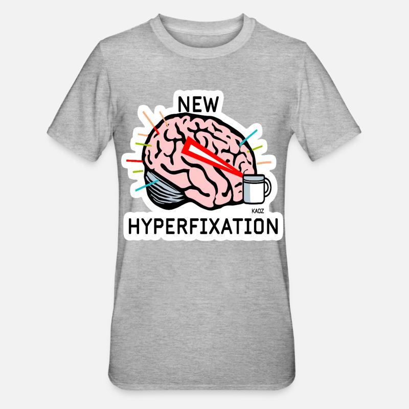 Hyperfix Brain Laser - T-shirt polycoton Unisexe - gris chiné