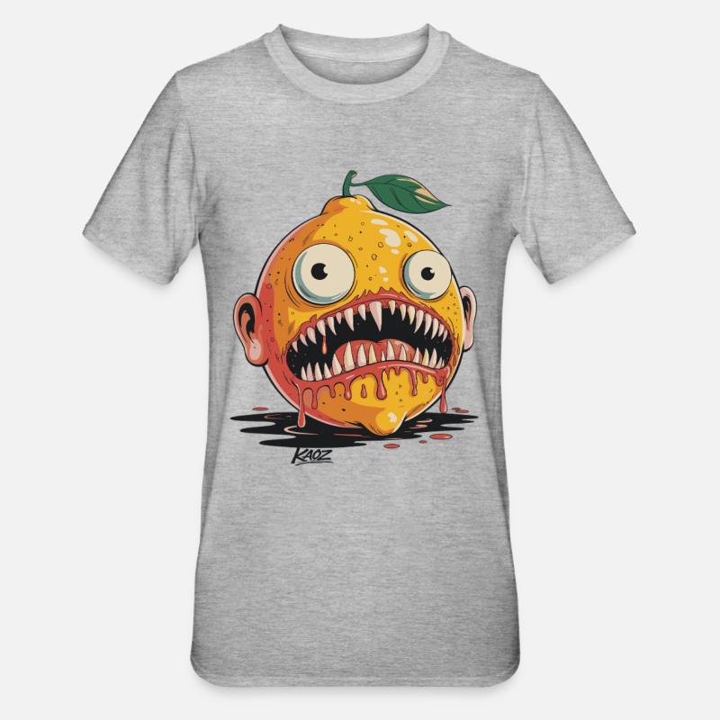 Nightmare Citrus Monster - Unisex Polycotton T-Shirt - heather grey