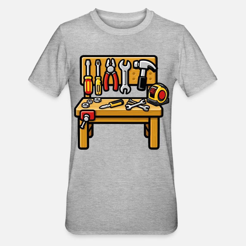 DIY workshop workbench - Unisex Polycotton T-Shirt - heather grey