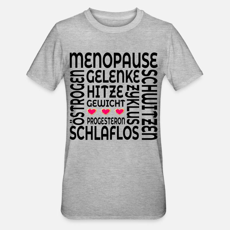Symptômes de la ménopause - T-shirt polycoton Unisexe - gris chiné