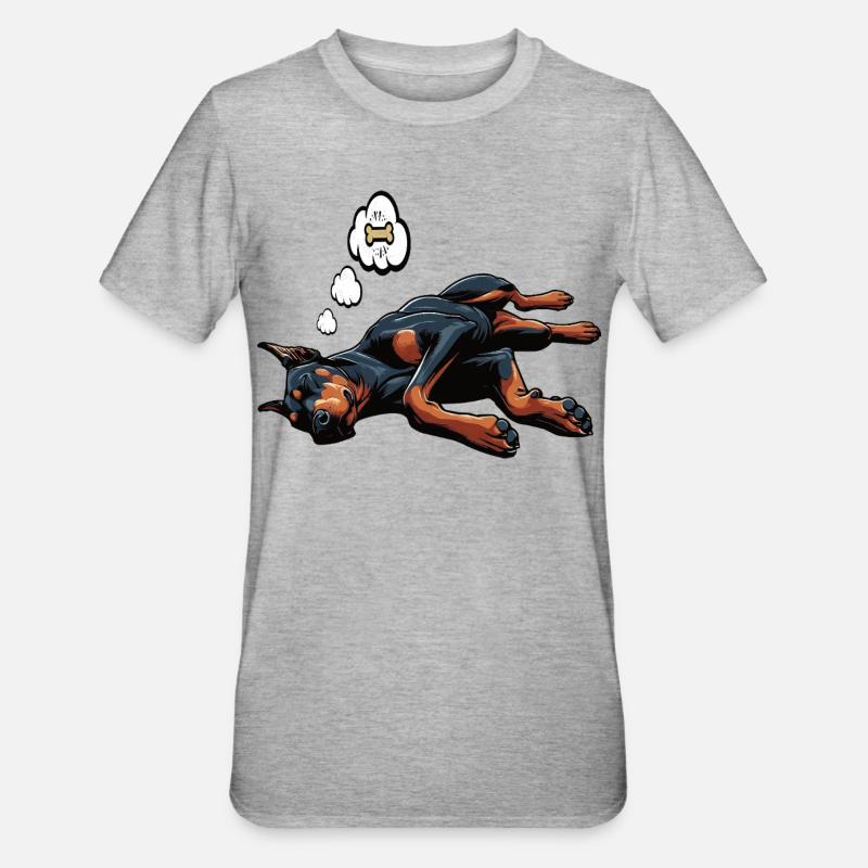 Doberman Doberman Propriétaire Doberman Lovers - T-shirt polycoton Unisexe - gris chiné