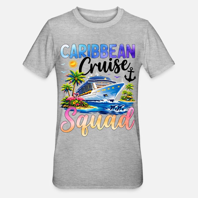 Équipe de croisière dans les Caraïbes - T-shirt polycoton Unisexe - gris chiné