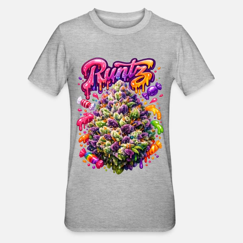 Runtz Candy Graffiti Kunstdruck - Unisex Polycotton T-Shirt - Grau meliert