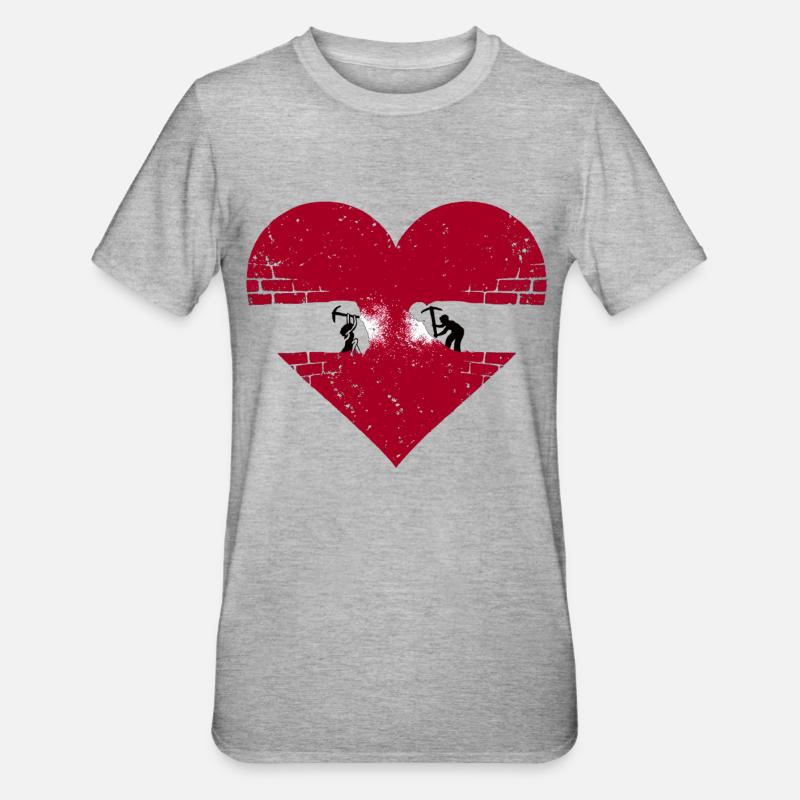 Love Souls reconnectés se retrouvent - T-shirt polycoton Unisexe - gris chiné