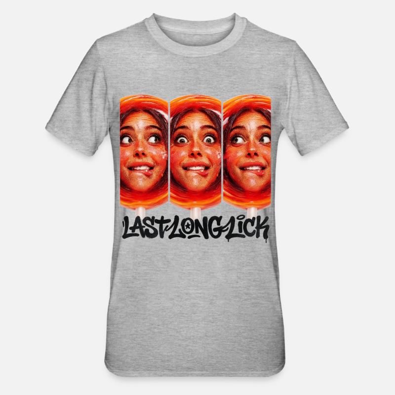 Triple Pop Face Lick - Unisex Polycotton T-Shirt - heather grey