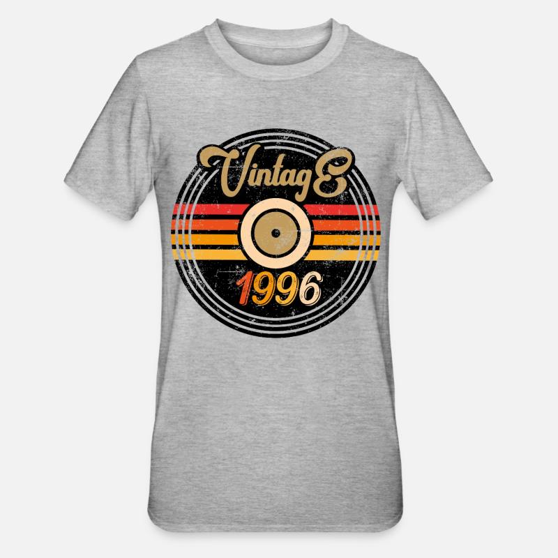 Årgang 1996 - Unisex polycotton T-shirt - grå meleret