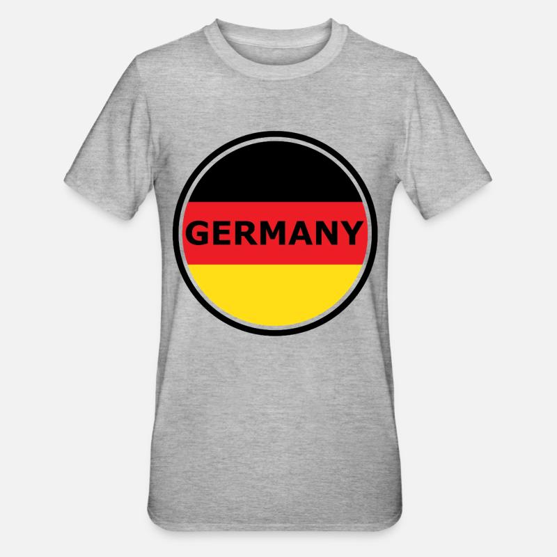 Germany Flag Halbkreis Grafik - Unisex Polycotton T-Shirt - Grau meliert