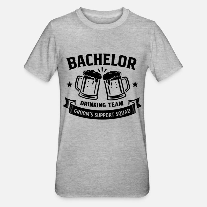 Bachelor Drinking Team - JGA Groom Support Squad - Unisex Polycotton T-Shirt - Grau meliert