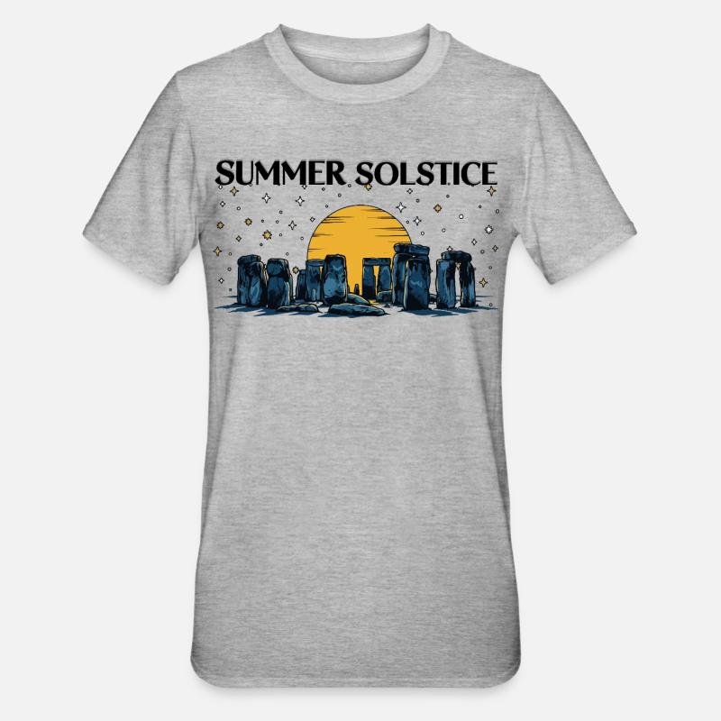 Litha Pagan Solstice d’été Midsommar - T-shirt polycoton Unisexe - gris chiné