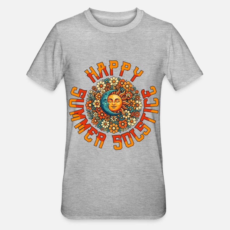 Litha Pagan Summer Solstice Midsummer Midsommar - Unisex Polycotton T-Shirt - heather grey