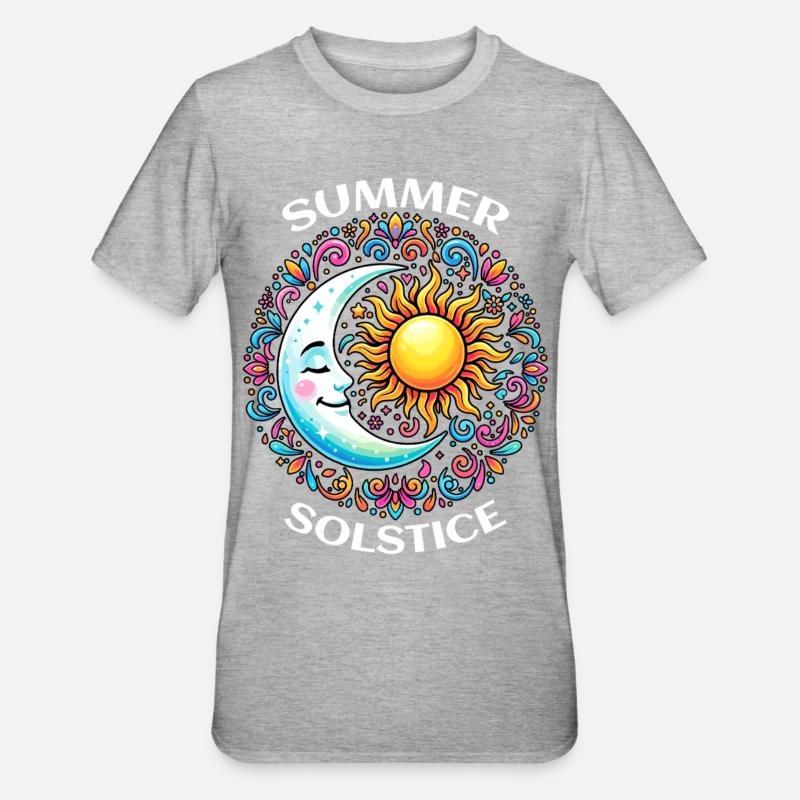 Litha Pagan Summer Solstice Midsummer Midsommar - Unisex Polycotton T-Shirt - heather grey