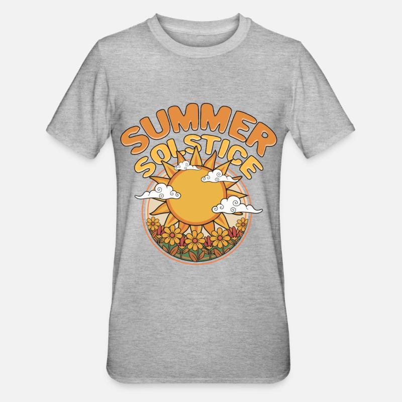 Litha Pagan Solstice d’été Midsommar - T-shirt polycoton Unisexe - gris chiné