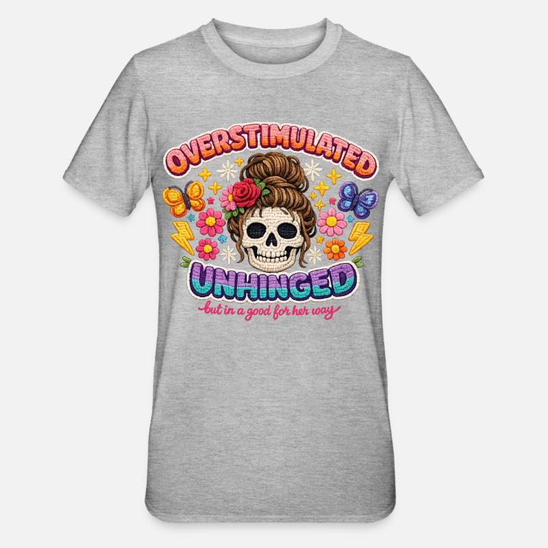 Flore crânienne surstimulée et déchaînée - T-shirt polycoton Unisexe - gris chiné
