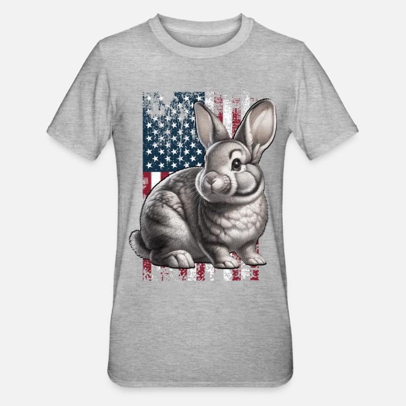 Rabbit - Unisex Polycotton T-Shirt - heather grey