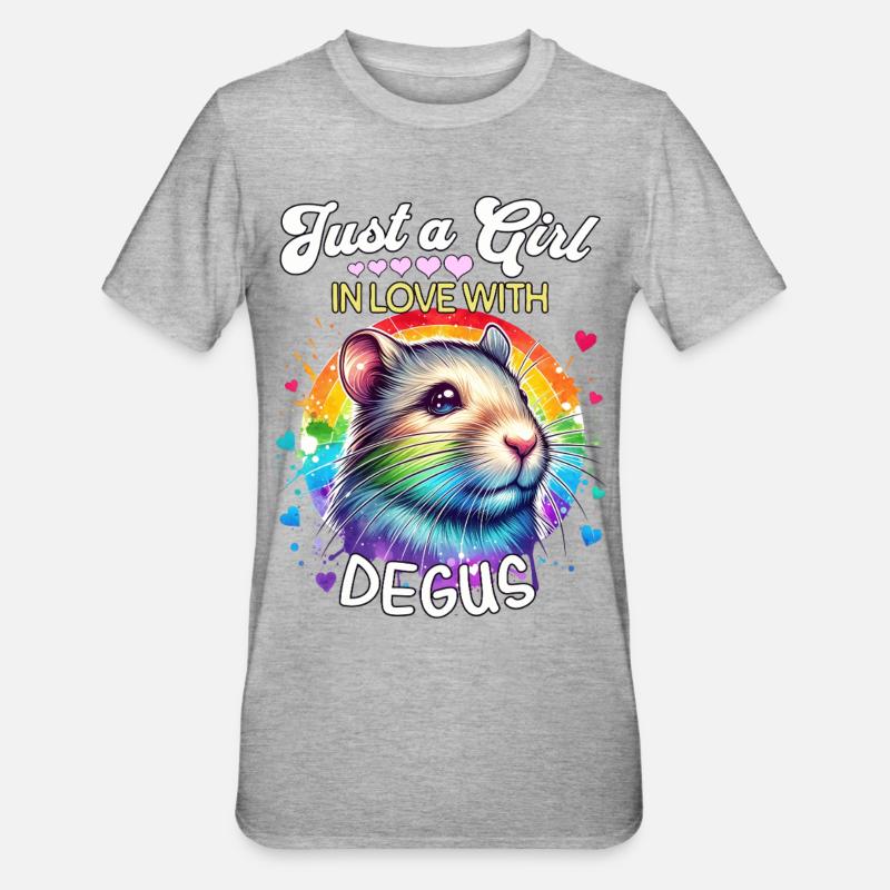 Degu Mädchen Degu - Unisex Polycotton T-Shirt - Grau meliert