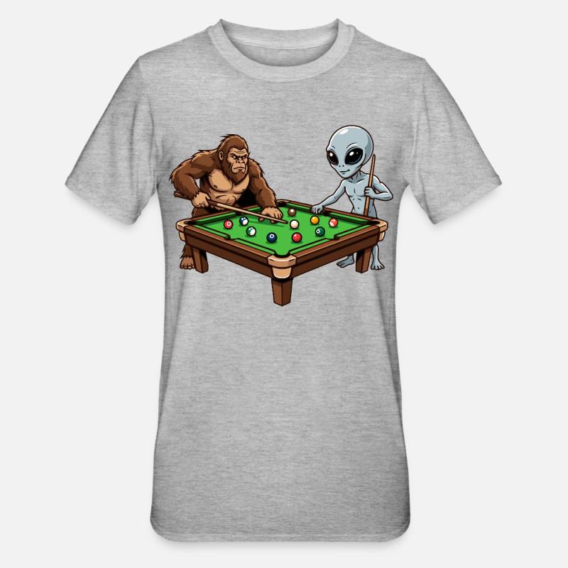 Billard Profi Design – Snooker & Pool Billard - Unisex Polycotton T-Shirt - Grau meliert