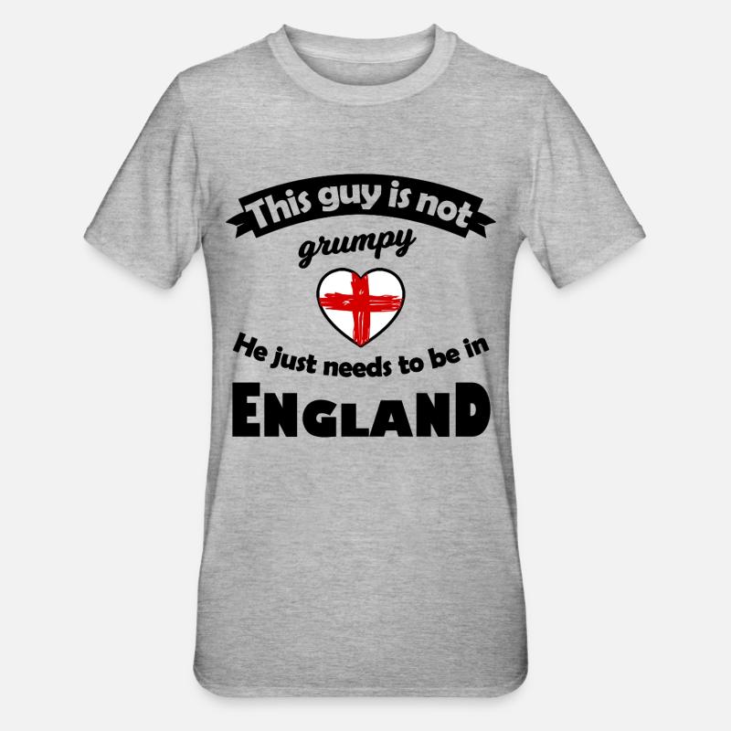 Rotes England Herz - Unisex Polycotton T-Shirt - Grau meliert
