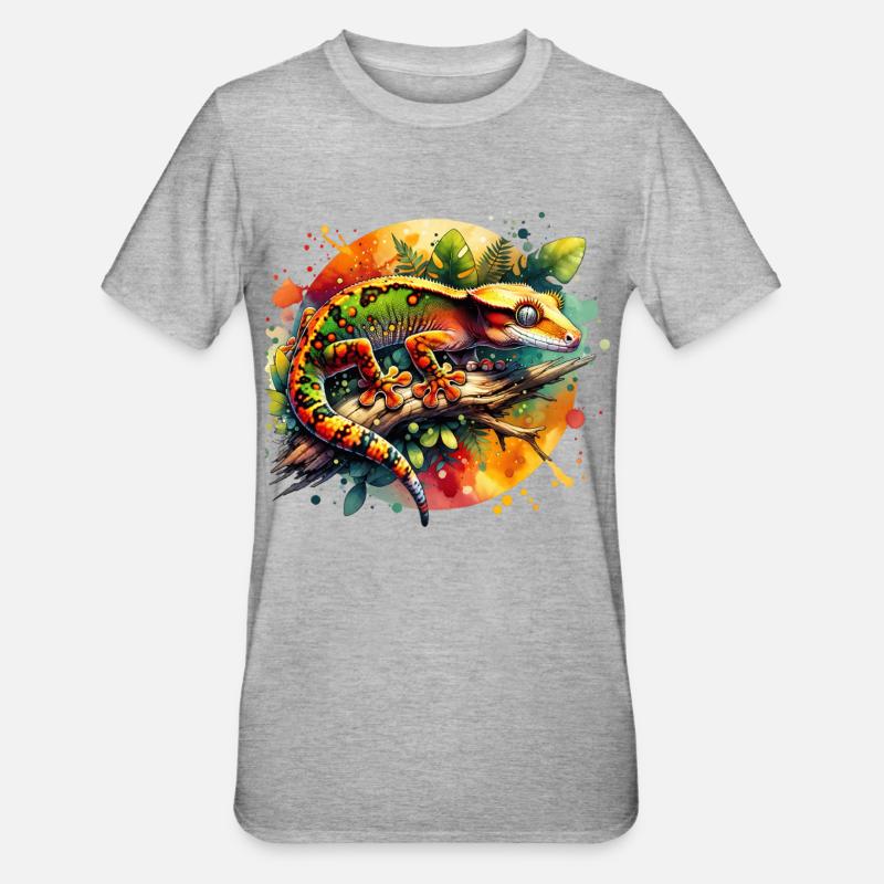 Don Gecko couronné - T-shirt polycoton Unisexe - gris chiné