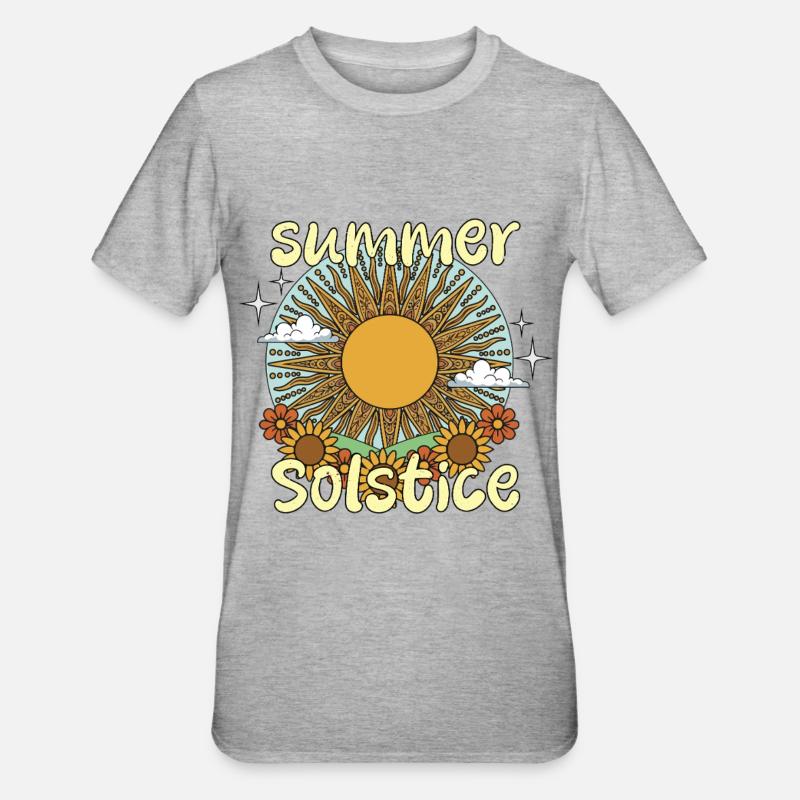 Litha Pagan Solstice d’été Midsommar - T-shirt polycoton Unisexe - gris chiné