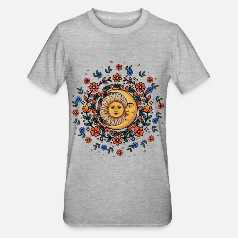 Litha Pagan Solstizio d'Estate Midsommar - Maglietta unisex, mix cotone e poliestere - grigio melange