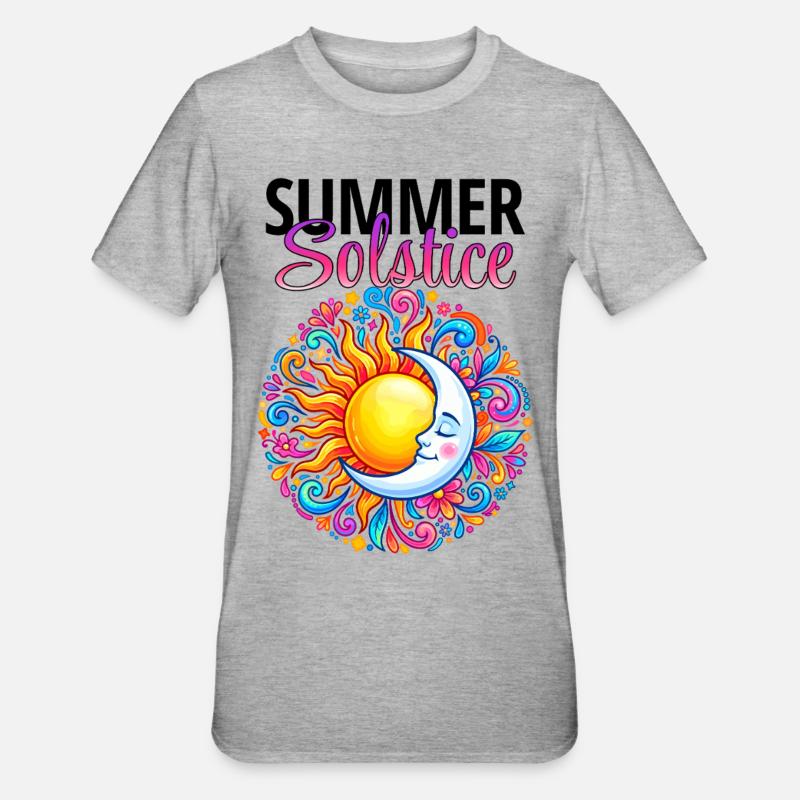 Litha Pagan Solstice d’été Midsommar - T-shirt polycoton Unisexe - gris chiné