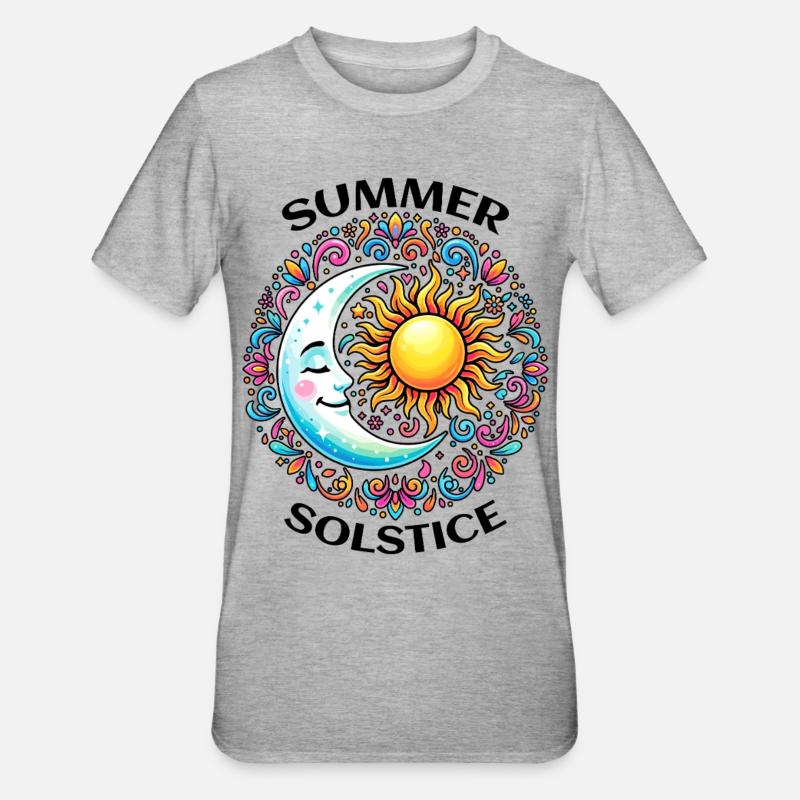 Litha Pagan Summer Solstice Midsummer Midsommar - Unisex Polycotton T-Shirt - heather grey