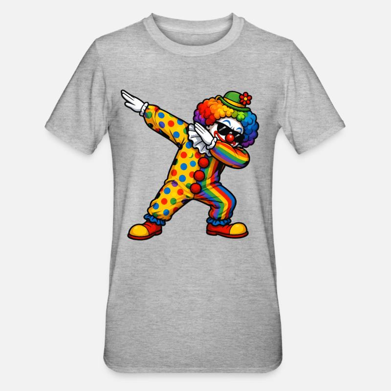 Clown Dab - Maglietta unisex, mix cotone e poliestere - grigio melange