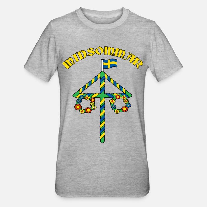 Litha Pagan Summer Solstice Midsummer Midsommar - Unisex Polycotton T-Shirt - heather grey