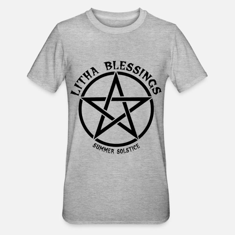 Litha Pagan Solstice d’été Midsommar - T-shirt polycoton Unisexe - gris chiné