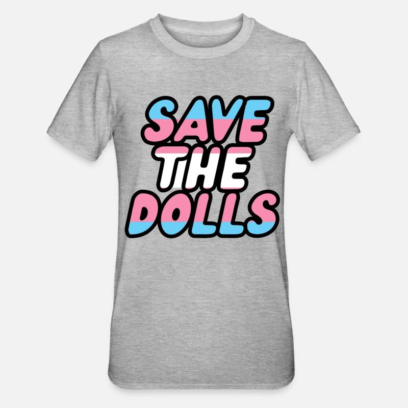 save the dolls - T-shirt polycoton Unisexe - gris chiné